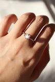 925 Sterling Silver White Opal Heart Ring