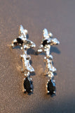 Black Gems Star Earrings