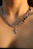 Black gems star beads Necklace