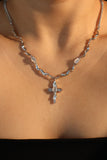 Platinum Plated Moonlight Cross Necklace