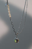 Platinum Plated Color Gems Sea Shell Pearls Necklace