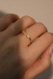 18K Gold 925 Sterling Silver Moon Heart ring