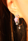 Purple Opal Gem hoop earrings