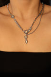 Platinum Plated Moonlight Dangle Necklace