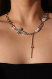 Silver Shimmer Cross Necklace