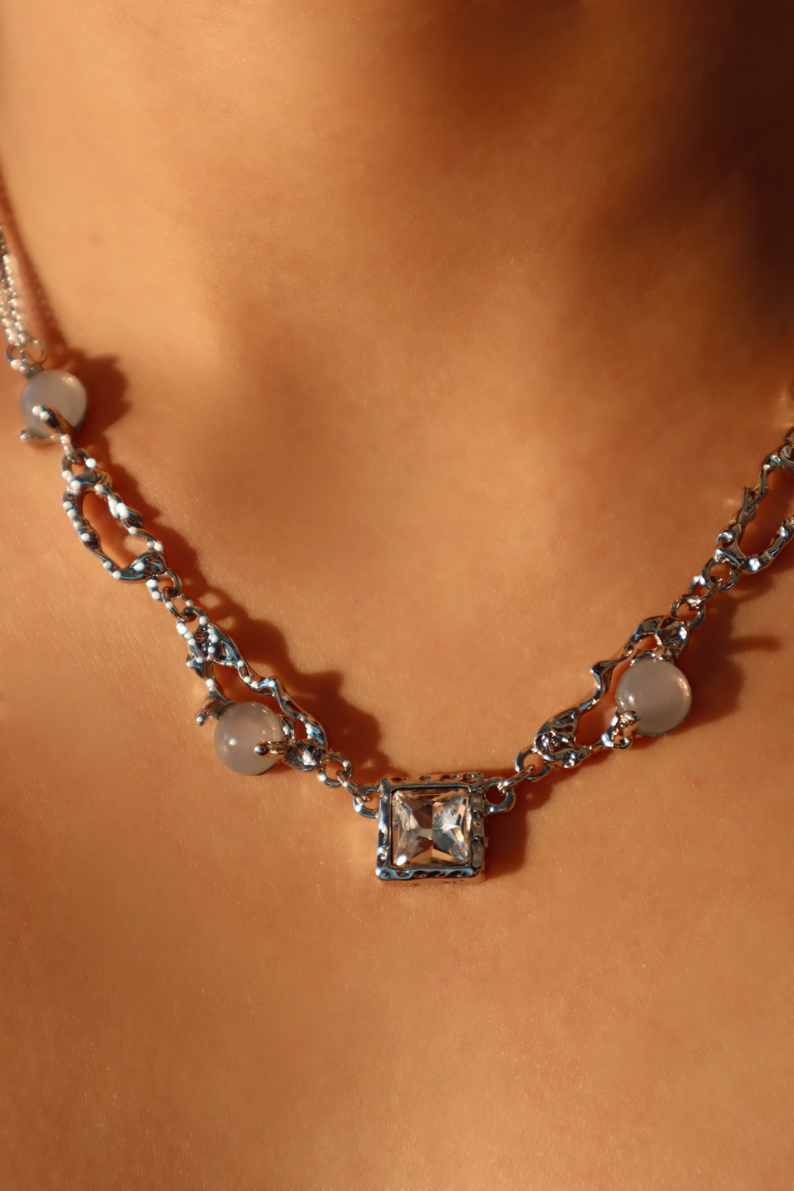 Moonlight Diamond Pendant Necklace