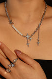 3 in 1 Diamonds Satum Star Pearl Necklace