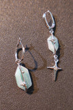 Platinum plated Jade Star Earrings